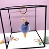 Plush Keychains 10st/Lot Women Pendant Bag Tillbehör Glass Keychains med Tassel Lovely Plush Dolls Nyckelring för bildekorationer 230921