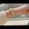 Strand Bracelet For Women Y2k Accessories Pearl Double Layer Design Fashion Beaded Hand Bracelets