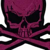 Fashion Skull Bones Embroidered Patch Iron On Jacket Shirts Hats Patch Supplier Punk Emblem Purple 9cm Badge279p