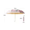 Paraplu's De Retro Opvouwbare Paraplu Anti-UV Draagbare Gouden Parasol Dames Zon J-vormig Handvat 230920