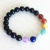 MG0814 Nieuw Ontwerp 7 Chakra Yoga Armband Sierlijke Edelsteen Zwarte Toermalijn Armband Healing Chakra Mala Pols Jewelry267k