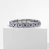 Link Bracelets Selling Niche Personality Stainless Steel Bracelet DIY Heart Purple-pink Italian