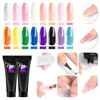 Vernis à ongles 10g Glitter Poly Nail Gel 28 Cloors pour l'extension des ongles Doigt Construction rapide Gel à ongles Semi Permanent Soak Off Nail Art 230921