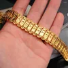 Link Bracelets 40g Heavy Fashion Jewelry Gold Bracelet For Women Men Bling N398