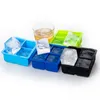 Stampi per ghiaccio in silicone per strumenti da bar con copertura antipolvere Vassoio per ghiaccio Stampo per cubetti di ghiaccio quadrato di grande capacità Colori misti