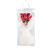 Envoltura de regalo Ins Portátil Transparente PVC Bolsas de exhibición clara Floristería Bolsa de asas con caja de embalaje de flores de lazo de mano