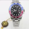 hochwertige Master II 116710 automatische mechanische Uhr blau rote Lünette Edelstahl silbernes Zifferblatt Armband Herren279I