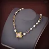 Pendant Necklaces Summer Design Light Luxury Pearl Lava Irregular Stitching Necklace Clavicle Chain Women