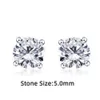 Boucles d'oreilles de luxe plaquées or 18 carats, en argent 925, 0,5 ct, 1 ct, à vis arrière, Vvs Moissanite, livraison gratuite, Stock américain, livraison gratuite