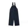 Men's Pants Streetwear Men Retro Japanese Fashion Bib Straight Denim Overalls Cargo Jeans Jumpsuit And Women Full Length Trousers W548