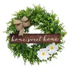 Christmas Decorations 44cm Wreath Christmas Wall Decorations Small Fresh Nameplates Artificial Flowers Round Garland Door Hangers HKD230921