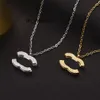 Ожерелья с подвесками, модное женское роскошное дизайнерское ожерелье, колье, кулон-цепочка, позолоченная нержавеющая сталь 18 карат, ожерелья с буквами, эффектные ювелирные аксессуары ZG1