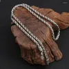 Kedjor 4mm bredd REAL S925 Sterling Silver 925 Klassisk personlig korsrepkedja Retro Weave Pendant Halsband Fina smycken