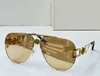 Pilot 2255 Gold/Clear Mirror Real Yellow Gold Lens Mens Women Designer Sunglasses Shades UV400 Eyewear with Box