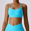 Yoga Outfit Style Femmes Soutien Doux Stretch Compression Halter Cou Côtelé Courir Soutien-Gorge Twist Sports