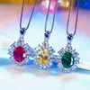 Chains High-Quality Ruby Pendant Necklace Exquisite Pigeon Blood Clavicle Chain For Girlfriend To Send Gifts