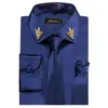 メンズドレスシャツ男性長袖ストレッチサテンソーシャルペイズリースプライシングコントラストカラータキシードシャツブラウス衣料