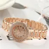 Montres-bracelets 2023 Rose Gold Femmes Quartz Montres Mode Luxe Dames Diamant Strass En Acier Inoxydable Étanche Femme Montre Petite Horloge