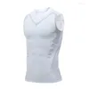 Shapers do corpo masculino shapewear homens gelo-seda emagrecimento iônico moldar colete shaper compressão t-shirts tanque superior barriga controle camisas de fitness