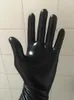 Five Fingers Gloves Unisex Black Short Latex Mittens Fetish Slim Finger Wrist Length Seamless 3D 230921