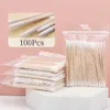 Coton-tige jetable à Double tête, 100 pièces, Micro brosse Kapok, bâton de nettoyage des oreilles, Extension de cils, outil d'élimination de la colle