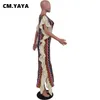 Podstawowe sukienki swobodne CM Yaya Kobiet Knit Zegar Ruffes Ruffes Boczne z przodu podzielony w paski prosta sukienka Maxi 2023 Vintage Fashion Vestidos 230921