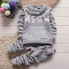 Toddler Baby Boys Girls Clothing sets Kids Sportswear Children Automn Clothes T-shirt + Pantalon 1-4 ans BH22