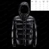 Designer Women's Down Parka Hooded Down Coat Embroidered Badge Knitted Loose Standing Neck Thin Windproof Down Coat Top Size 1-5