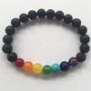 Bracciale in pietra lavica con 7 braccialetti chakra per le donne, gioielli con rilevamento della salute naturale, perline Mala, yoga