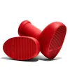 Bayan Erkek Yağmur Botları Kauçuk Karton Ayakkabıları Kadın Erkek Kırmızı Sole Ayakkabı Platformu Giden Düz Renk Slip-On Lüks Sneakers