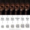 Partihandel VVS Diamond Earring 925 Silver 10K 14K 18K Gold Round Cut Moissanite Hoop Stud örhängen för män Kvinnor Fina smycken