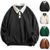 Men's Hoodies Light Weight Sweatshirts Casual Solid Shirt Long Sleeve Top Round Neck Fashion Sweatshirt Zippe Men