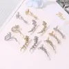 Luxus-Ohrclips, Ohrringe, kein Piercing, für Damen, Kristallschmuck, Einteiler, modischer Trend, Strass, ästhetische Ohrmanschette