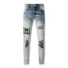 Jeans Männer Loch Hellblau Dunkelgrau Italien Marke Mann Lange Hosen Hosen Streetwear Denim Dünne Dünne Gerade Biker Jean für Top Qualität 329