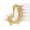 Link Bracelets Creativity Exaggerate Style Personality Bracelet Spikes Modeling Zircon Inlaid Chain Hip Hop Rock Jewelry