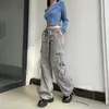 Damesbroeken Womenlow Rise Overalls Meerdere zakken Bandjes Wijde pijpen Joggers Dames enkellange streetwear meisje