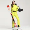 Kvinnors tvådelade byxor Designer Luxury Skiing Suits Winter Women Jumpsuit Ski Suit Thermal Thicken Waterproof Windproof Outdoor Sport Wear for Snowboard QTCD