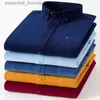 Koszule sukien męskich plus size s ~ 7xl Corduroy Shirt Men swobodne długie rękaw regularne koszule biznesowe dla mężczyzn miękkich leisur wygodne kieszeń L230921