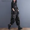 Kvinnors jumpsuits Rompers #1481 Polka Dot Printed Black Denim Jumpsuits Kvinnor Lossa ärmlösa jeans Jumpsuits Female Front Pockets Denim Rompers Spring L230921