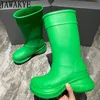 Buty marka zimowe buty buty bojowe Wodoodporne gumowe deszczowe panie Chunky Sole Platform Knight Boots unisex męskie buty 230920