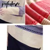 Pulls pour femmes Pull Femmes Violet Rayé Rayures Pull Mince Tricot Version Coréenne Lâche Crochet Creux Jumper Dropshipping En Gros L230921