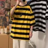 Men's T Shirts Striped T-shirts Men Loose Summer O-neck Tops Fashion Teens Half Sleeve Simple Harajuku Students Chic Basic Camisetas