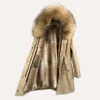 Womens Fur Faux Fur winter jacket women outwear Streetwear Natural fur lining parka Natural Fur raccoon fur Collar Hood Rabbit Fur Liner 230920