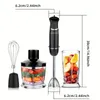 Onderdompeling handblender, 4 in 1 Koios handheld blender 800W 12 snelheid, 500 ml helikopter, 600 ml beker, roestvrijstalen garde en voor smoothie, babyvoeding, sauzen, puree, soep,