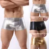 Cuecas masculinas apelo erótico sexy couro apertado boxer briefs calcinha shorts u convexo bolsa underpant sleep bottoms calcinha