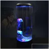 Night Lights Bedside Led Desktop Light Jellyfish Tropical Fish Aquarium Tank Relaxing Mood Atmosphere Lamp Drop Delivery Lighting Ind Otjsu