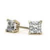 Medboo 14k or jaune Vvs d 2ct Moissanite boucles d'oreilles Moissanite princesse taille diamant boucle d'oreille Moissanite boucles d'oreilles en or