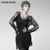 Maglioni da donna PUNK RAVE Pullover rotto Maglione a righe Goth Visual Kei Moda Kera Camicia nera Top Steampunk