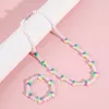 Ketting Oorbellen Set Kinderen Sieraden Armbanden Sets Snoep Kraal Kleurrijk Hart Prinses Meisje Cadeau Voor Baby Kids Choker