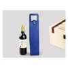 Förvaringspåsar presentförpackning pu läder vin eller champagne flaska gåvor tote rese väska läder en enda vinflask bärväska fodral organi dhoid